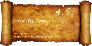 Antalfy Irma névjegykártya