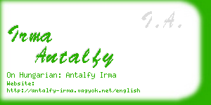 irma antalfy business card